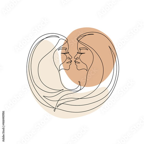Astrological Gemini zodiac sign one line drawing