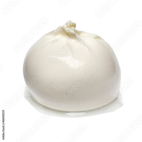 Foto Single fresh piece burrata cheese close up isolated on white background