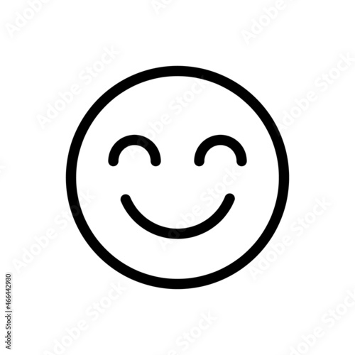 Cute smile face thin line icon vector 