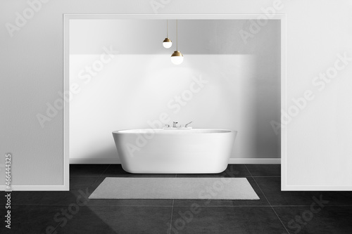 Minimal bathroom in black and white