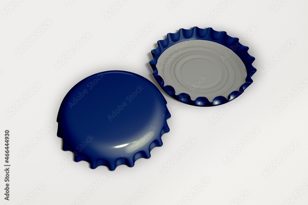 Bottle caps, front and back on background Bottle caps, front and back on background