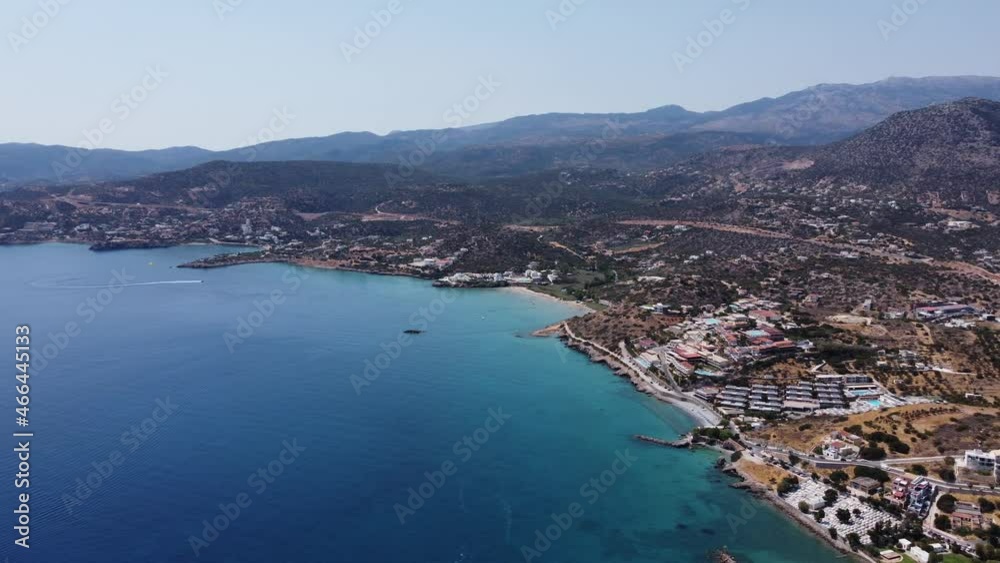 Morning view of Agios Nikolaos. Picturesque town of the island Crete, Greece. Image Morning view of Agios Nikolaos. Picturesque town of the island Crete, Greece. Image