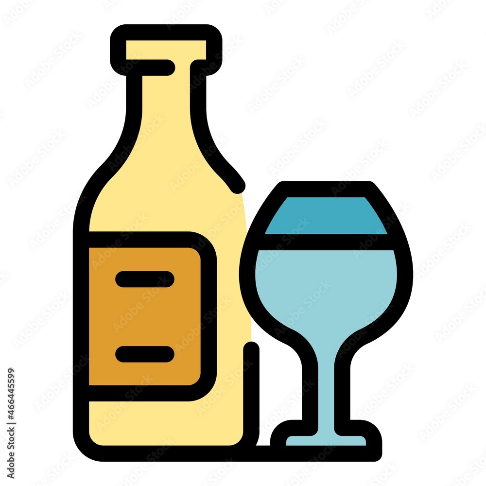 Alcohol drink icon. Outline alcohol drink vector icon color flat isolated Alcohol drink icon. Outline alcohol drink vector icon color flat isolated