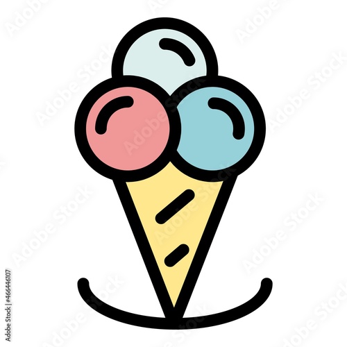 Cornet ice creamicon. Outline cornet ice creamvector icon color flat isolated photo