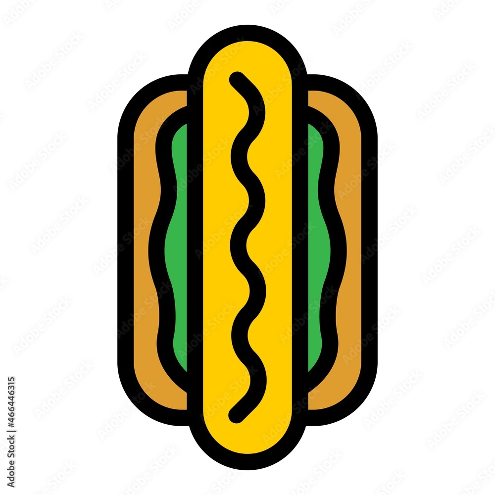 Fast food icon. Outline fast food vector icon color flat isolated Fast food icon. Outline fast food vector icon color flat isolated