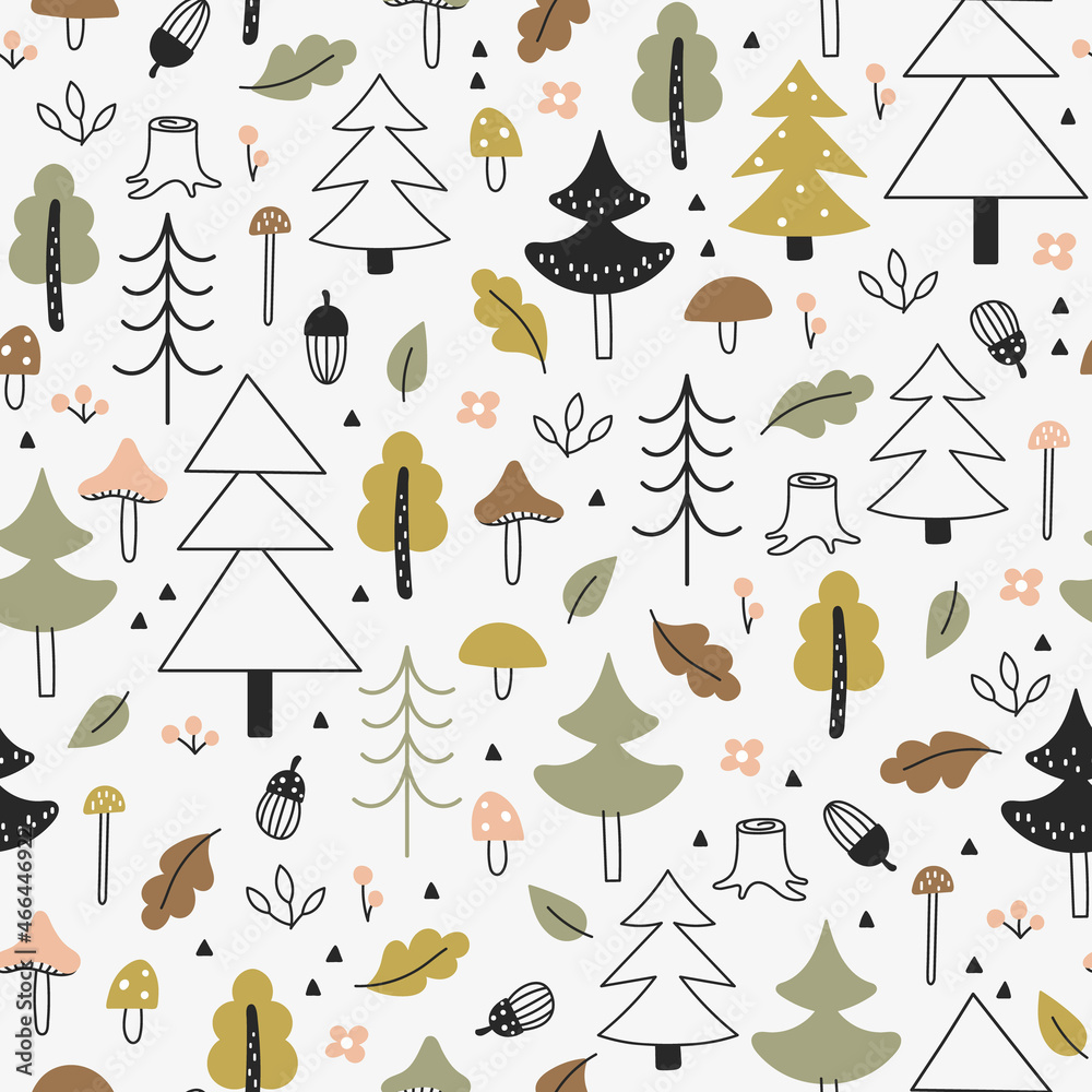 Forest seamless pattern for kids Forest seamless pattern for kids