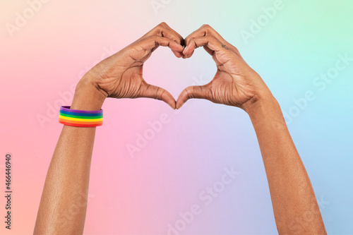 Quadro em tela Heart hand gesture LGBTQ+ ally campaign
