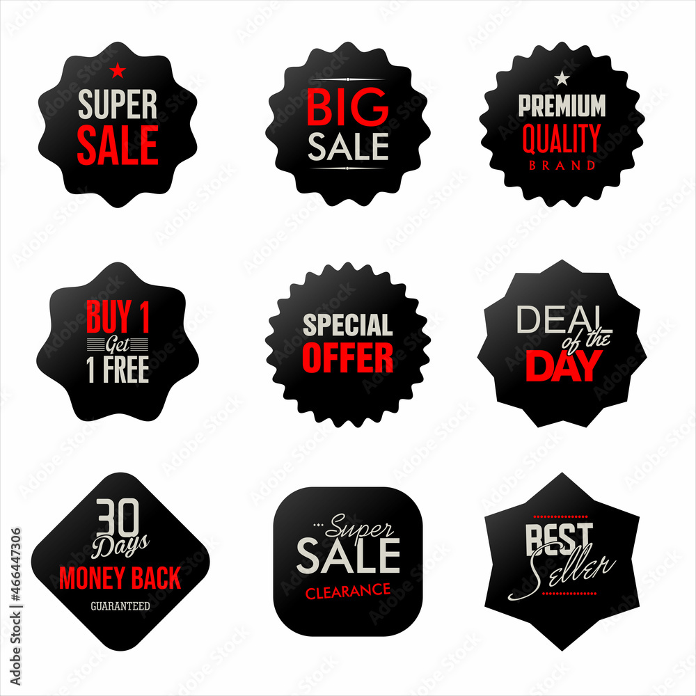 Sale or discount labels special offer price tag collection
