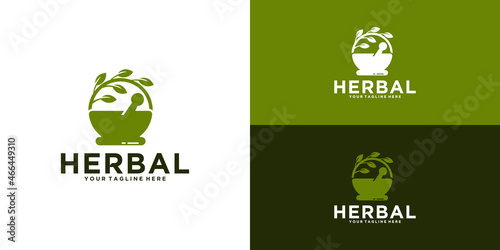 natural herbal leaf logo design