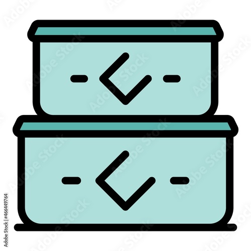 Plastic containers icon. Outline plastic containers vector icon color flat isolated
