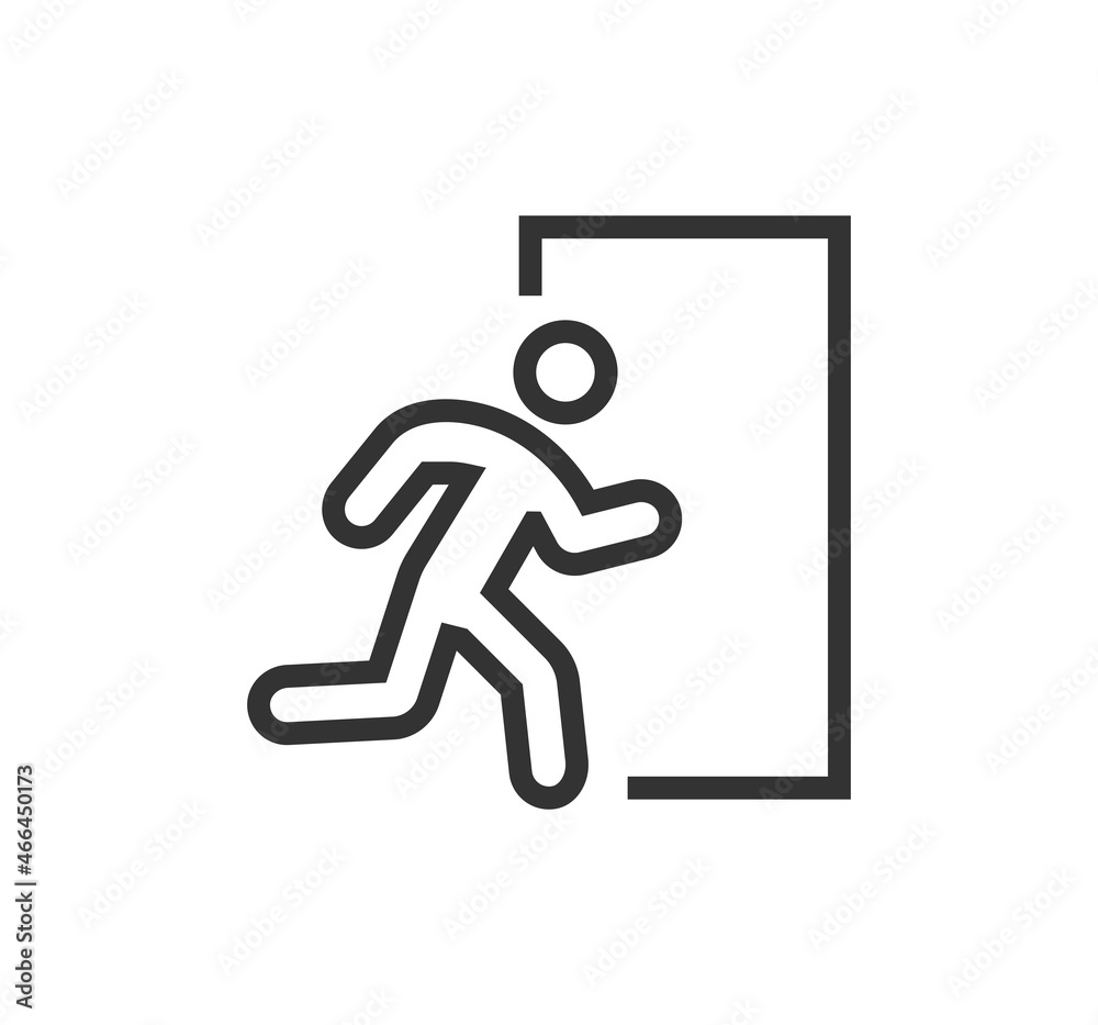 Exit sign. Public navigation sign vector icon Exit sign. Public navigation sign vector icon