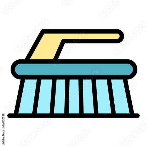 Cleaning brush icon. Outline cleaning brush vector icon color flat isolated