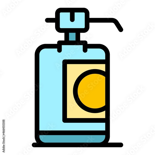 Liquid cleaning solution icon. Outline liquid cleaning solution vector icon color flat isolated