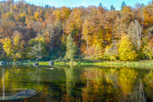 The rain is a tributary of the Danube and flows through the Bavarian Forest  photographed in autumn