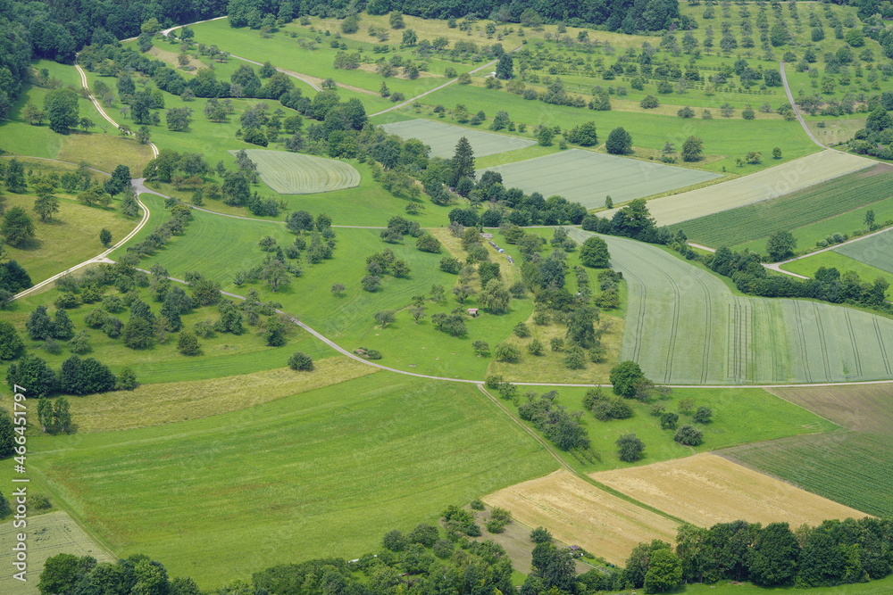 Fototapeta premium Kleinfeld Landwirtschaft Berge Nachhaltigkeit Kleinbauern
