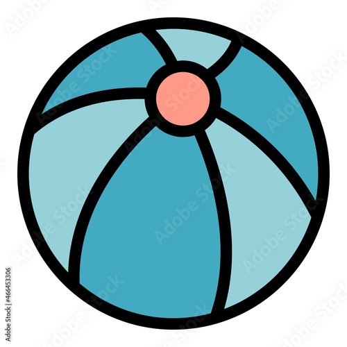 Bath ball icon. Outline bath ball vector icon color flat isolated