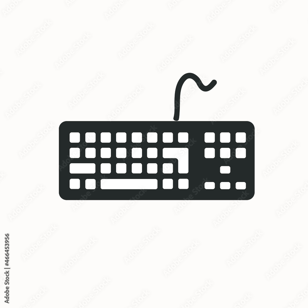 The computer keyboard. Flat vector illustration The computer keyboard. Flat vector illustration