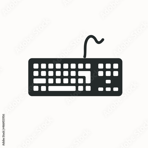 The computer keyboard. Flat vector illustration