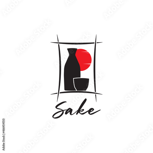 Sake Logo design template, vector illustration