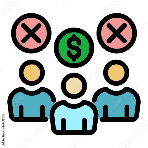 Financial investors icon. Outline financial investors vector icon color flat isolated