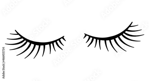 Fotografia Woman Line art pair falce Eyelash on white background