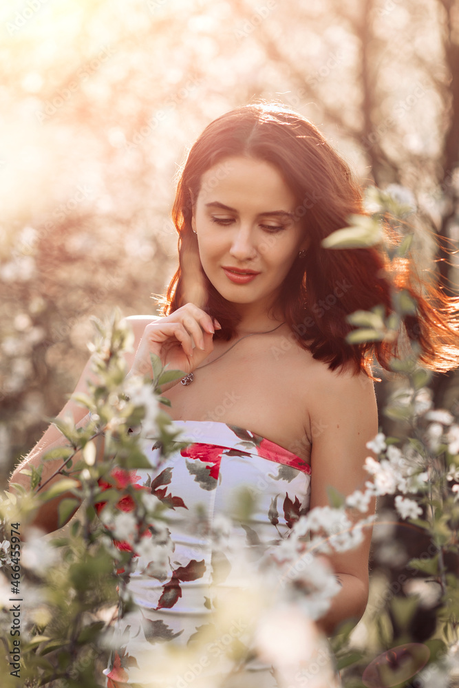 portrait of a woman in blossom portrait of a woman in blossom