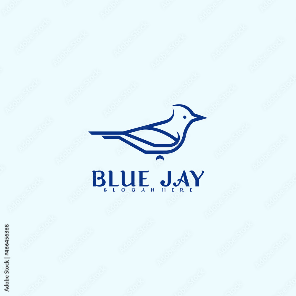 Blue jay bird logo vector design. Modern creative design Blue jay bird logo vector design. Modern creative design