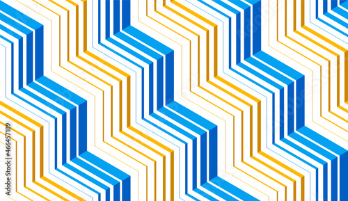 3D stair minimal lined seamless pattern, vector abstract repeat background wallpaper.