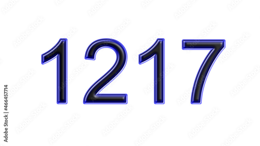 blue 1217 number 3d effect white background blue 1217 number 3d effect white background