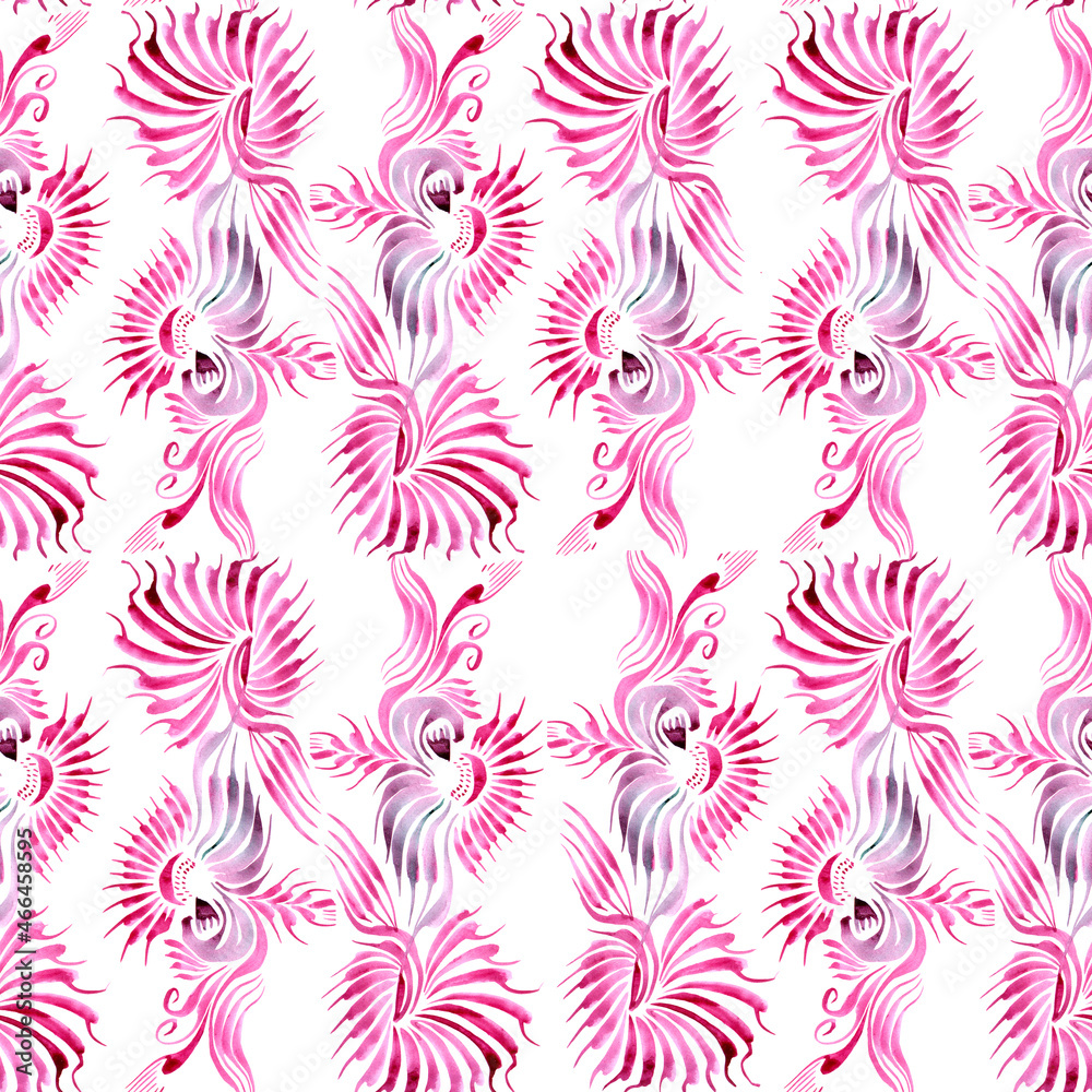 decorative seamless pattern with curls and
monograms
