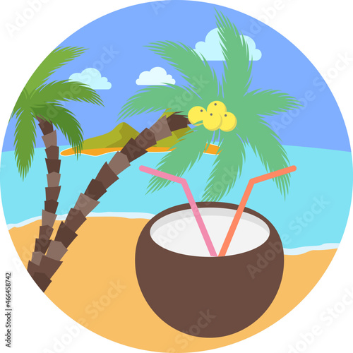 coconut sip on beach