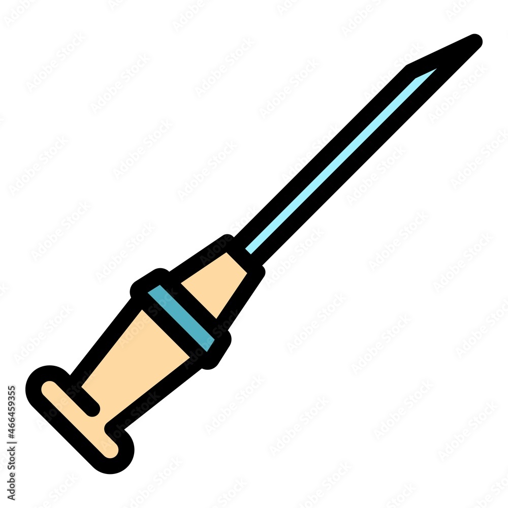 Medical catheter device icon. Outline medical catheter device vector icon color flat isolated Medical catheter device icon. Outline medical catheter device vector icon color flat isolated