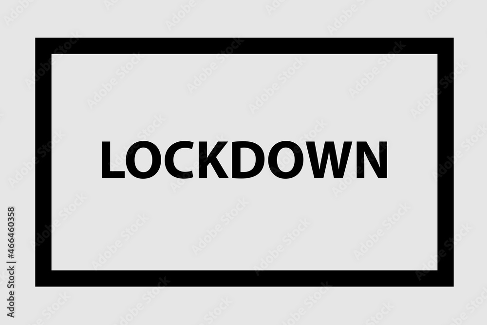 Lockdown letters in simple font with frame. EPS10 vector. Lockdown letters in simple font with frame. EPS10 vector.