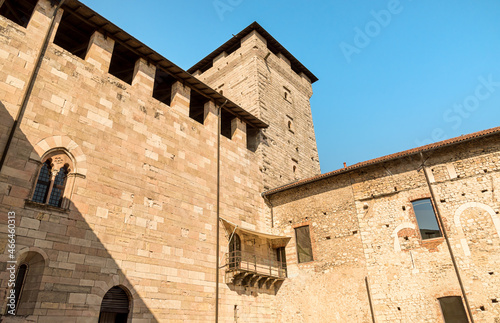 Fototapeta Naklejka Na Ścianę i Meble -  View of Fortress Borromeo of Angera, is castle of the lake Maggiore, Angera, Italy