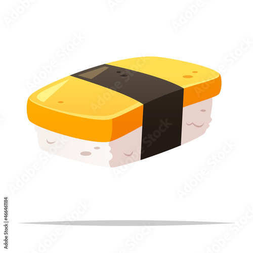 Egg tamago sushi vector isolated illustration