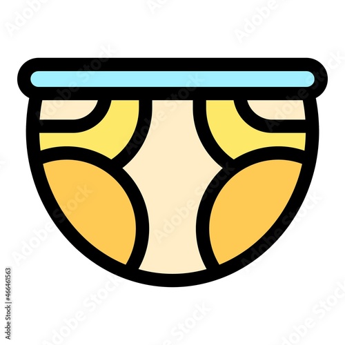 Kid nappy icon. Outline kid nappy vector icon color flat isolated