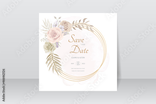 Beautiful roses invitation card template © CLton