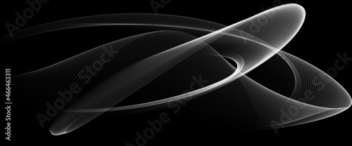 Tech background with abstract black and white wave line 