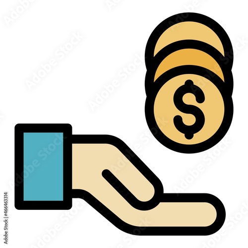 Retirement fund icon. Outline retirement fund vector icon color flat isolated