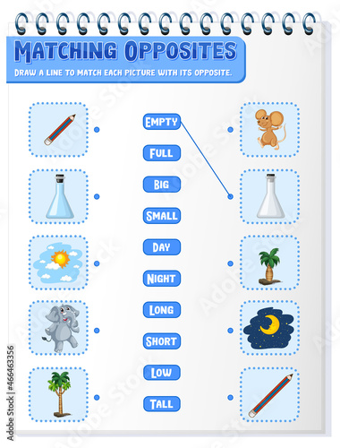 Matching words to pictures worksheet template