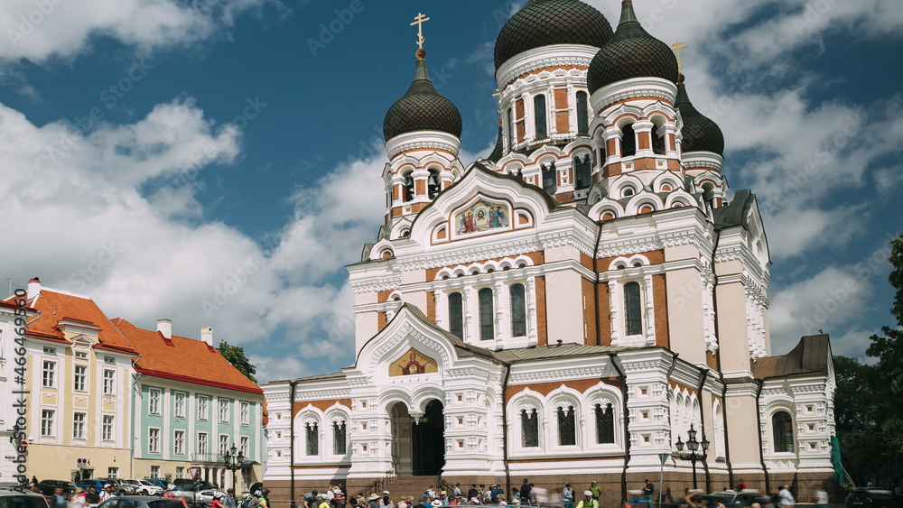 Tallinn, Estonia. Alexander Nevsky Cathedral. Famous Orthodox Cathedral. Popular Landmark And Destination Scenic. UNESCO World Heritage Site.