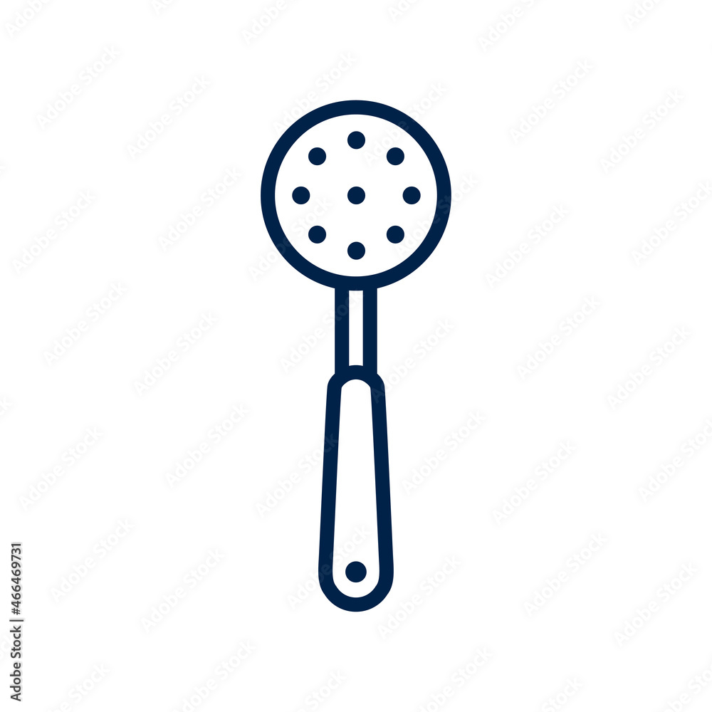 Skimmer icon. Slotted Spoon pictogram isolated on white, color, transparent background. Vector icon shape. Skimmer simple symbol sign of utensil. Skimmer icon. Slotted Spoon pictogram isolated on white, color, transparent background. Vector icon shape. Skimmer simple symbol sign of utensil.