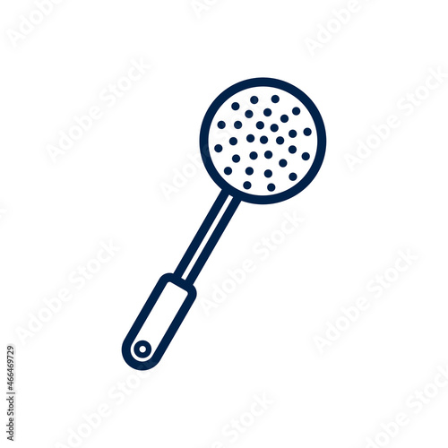 Skimmer icon. Slotted Spoon pictogram isolated on white, color, transparent background. Vector icon shape. Skimmer simple symbol sign of utensil.