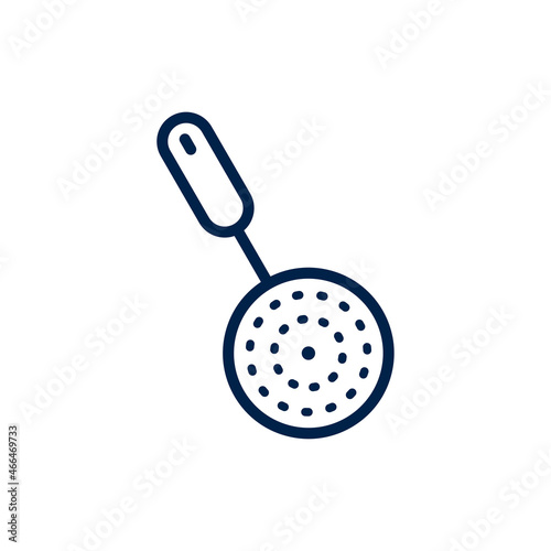 Skimmer icon. Slotted Spoon pictogram isolated on white, color, transparent background. Vector icon shape. Skimmer simple symbol sign of utensil.