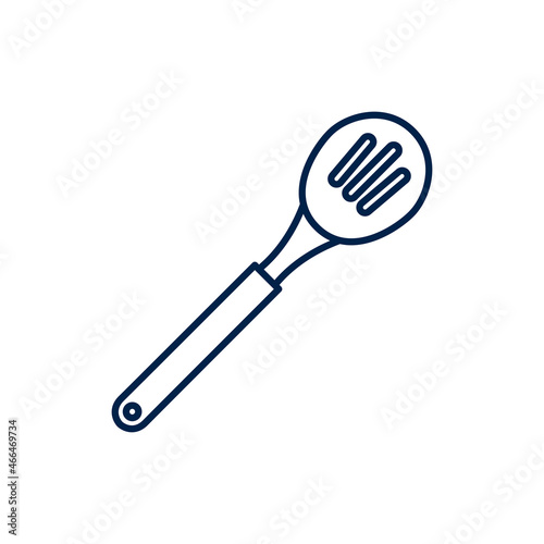 Skimmer icon. Slotted Spoon pictogram isolated on white, color, transparent background. Vector icon shape. Skimmer simple symbol sign of utensil.