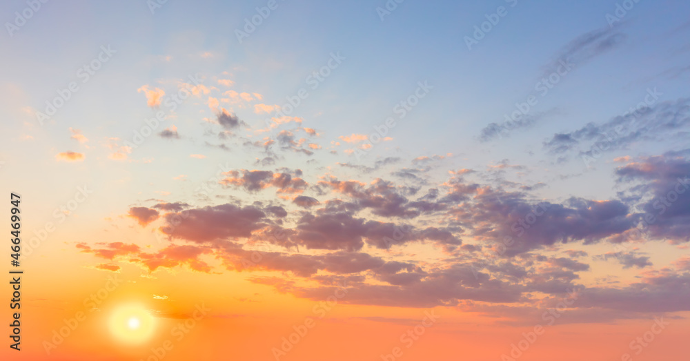 Hot Sky Clouds Background at Sunset time, natural colors