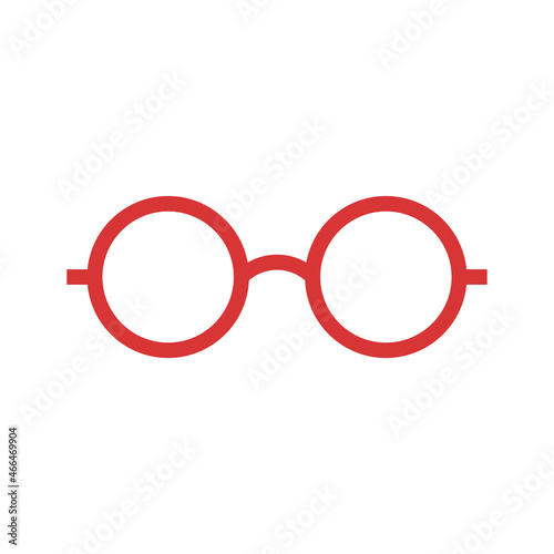 Glasses vector icon. Red symbol