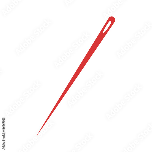 Needle vector icon. Red symbol