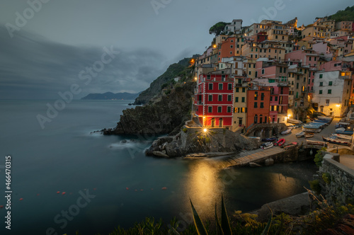 Riomaggiore coastal village houses panorama