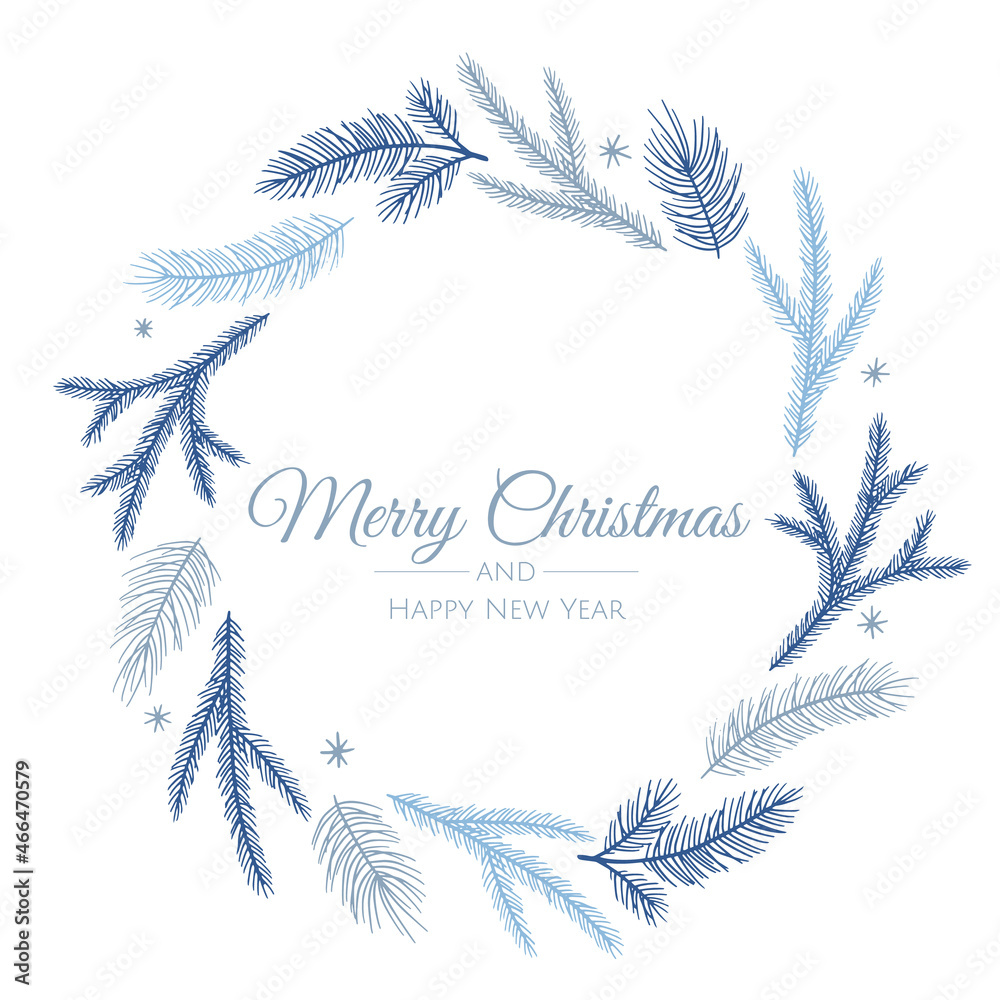 Vector composition with winter forest branches. Great for Christmas cards, party invitations, holiday sales. Can be used for poster, web page, packaging.